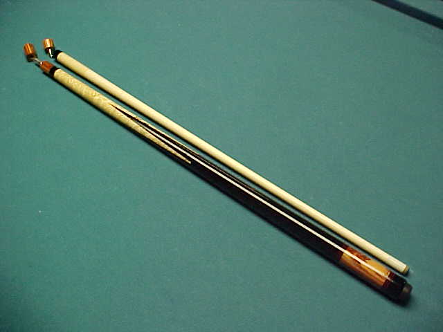 Birdseye maple forearm, ebony points/handle, tulipwood butt sleeve